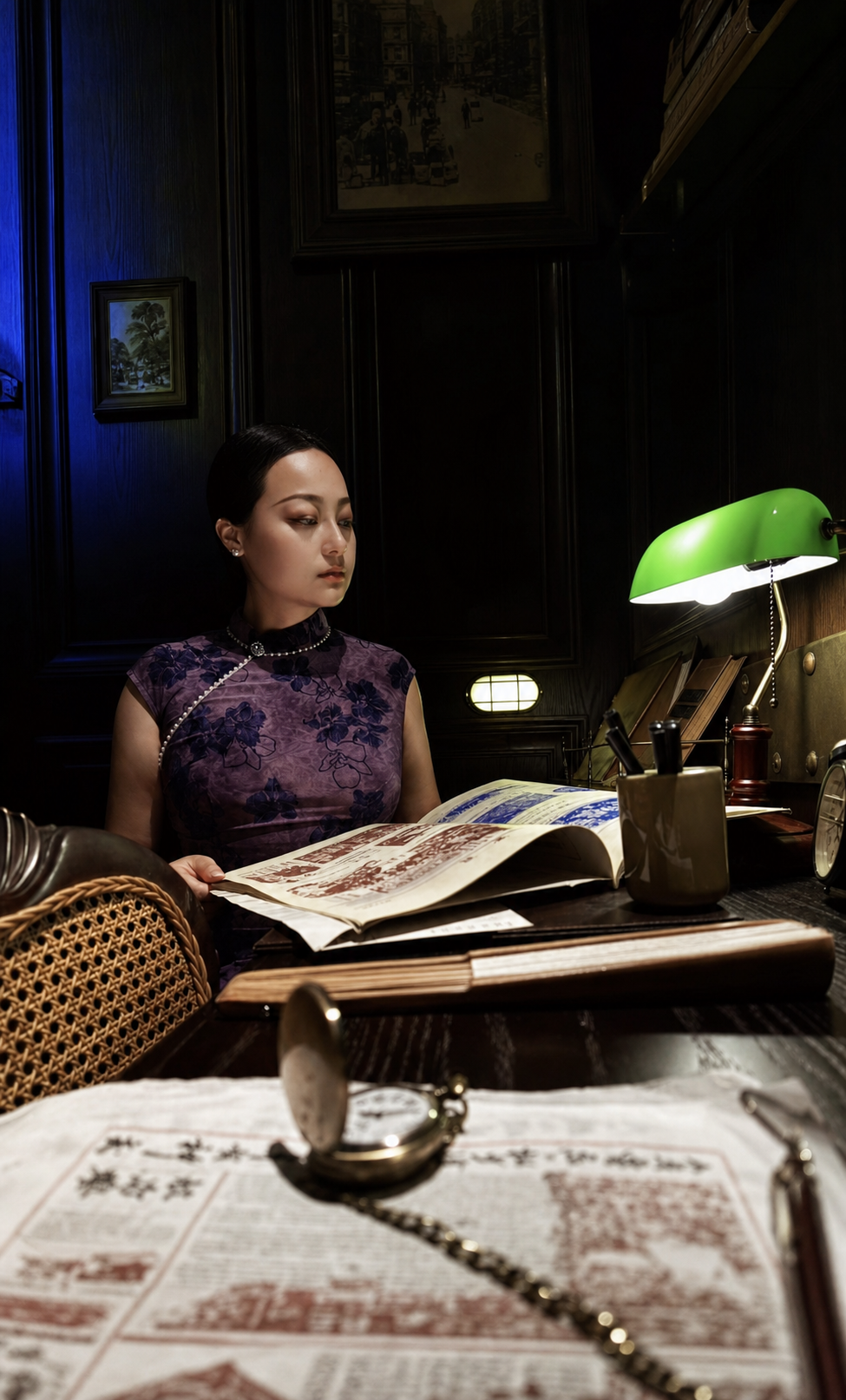 Alicia Liu reviewing material for a professional collaboration
